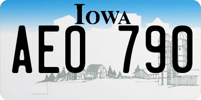 IA license plate AEO790
