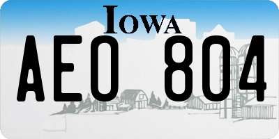 IA license plate AEO804