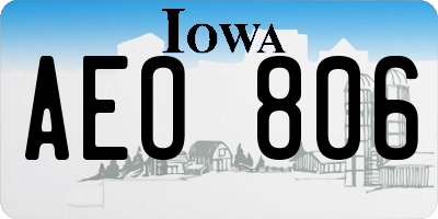 IA license plate AEO806