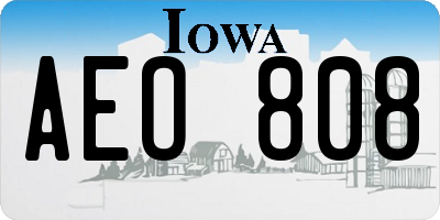 IA license plate AEO808