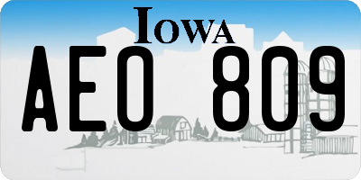 IA license plate AEO809