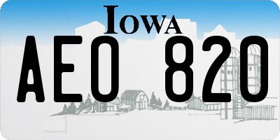 IA license plate AEO820