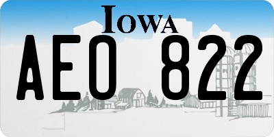 IA license plate AEO822