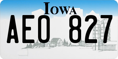 IA license plate AEO827