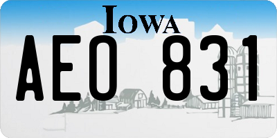 IA license plate AEO831
