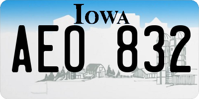 IA license plate AEO832