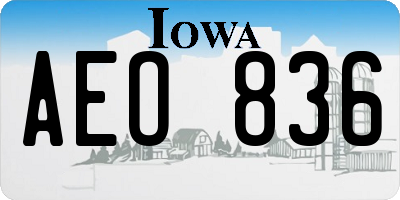 IA license plate AEO836