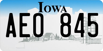 IA license plate AEO845