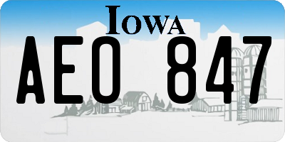 IA license plate AEO847