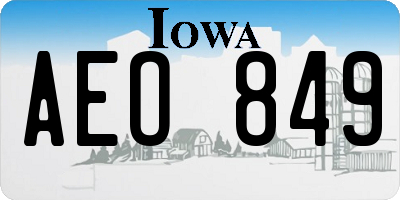 IA license plate AEO849
