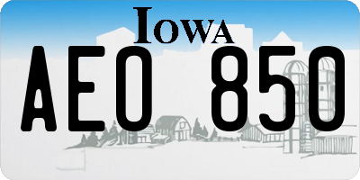 IA license plate AEO850