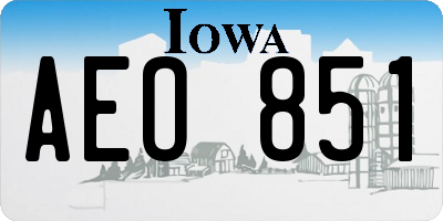 IA license plate AEO851