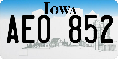 IA license plate AEO852