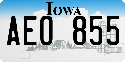 IA license plate AEO855