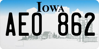 IA license plate AEO862