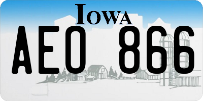 IA license plate AEO866