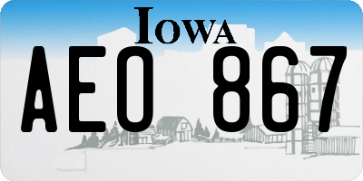 IA license plate AEO867