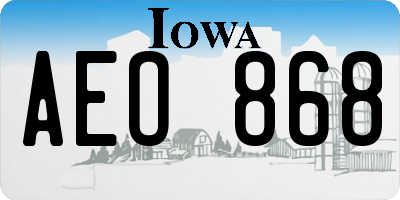 IA license plate AEO868