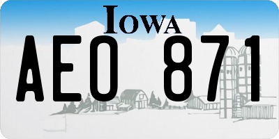 IA license plate AEO871