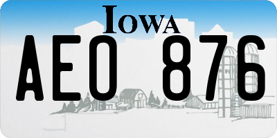 IA license plate AEO876
