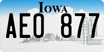 IA license plate AEO877