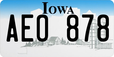 IA license plate AEO878