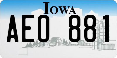 IA license plate AEO881