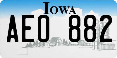 IA license plate AEO882
