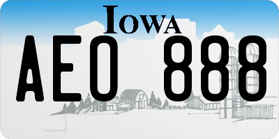 IA license plate AEO888