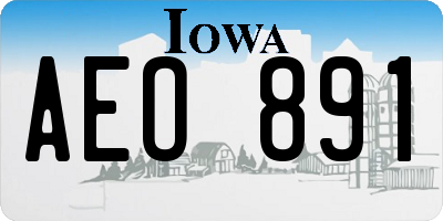 IA license plate AEO891