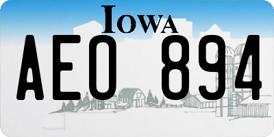 IA license plate AEO894
