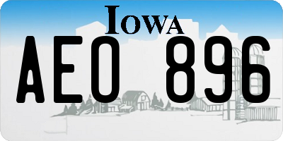IA license plate AEO896