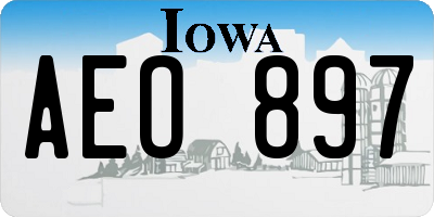 IA license plate AEO897