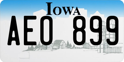IA license plate AEO899