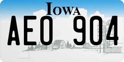 IA license plate AEO904