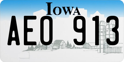 IA license plate AEO913