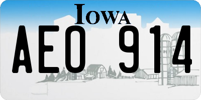 IA license plate AEO914