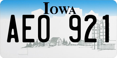 IA license plate AEO921
