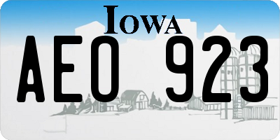 IA license plate AEO923