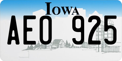 IA license plate AEO925
