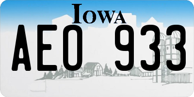 IA license plate AEO933