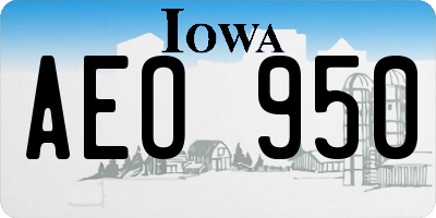 IA license plate AEO950