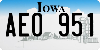 IA license plate AEO951