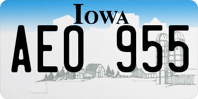 IA license plate AEO955