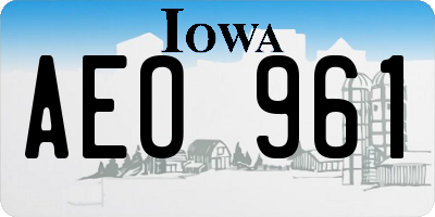 IA license plate AEO961