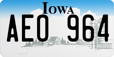 IA license plate AEO964