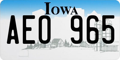 IA license plate AEO965