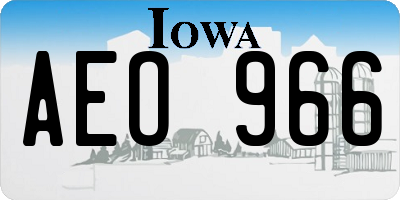 IA license plate AEO966