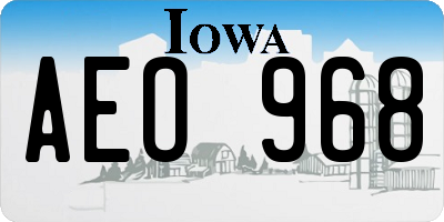 IA license plate AEO968