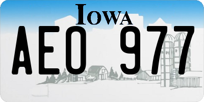 IA license plate AEO977